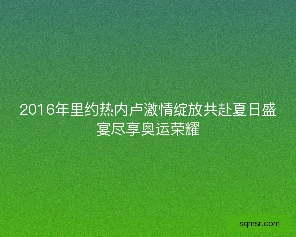 2016年里约热内卢激情绽放共赴夏日盛宴尽享奥运荣耀