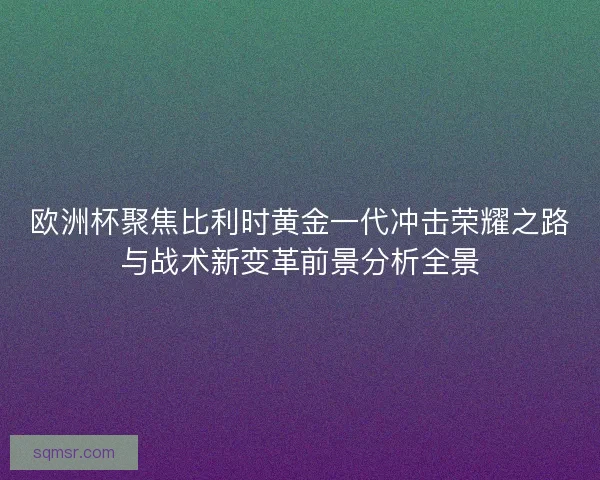 欧洲杯聚焦比利时黄金一代冲击荣耀之路与战术新变革前景分析全景