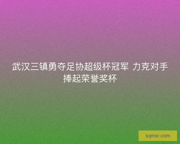 武汉三镇勇夺足协超级杯冠军 力克对手捧起荣誉奖杯